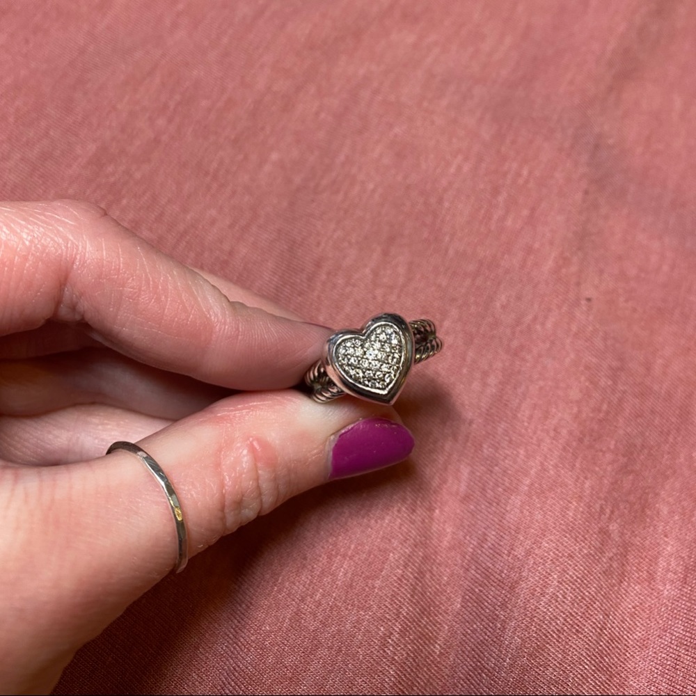 DAVID YURMAN CABLE HEART DIAMOND RING